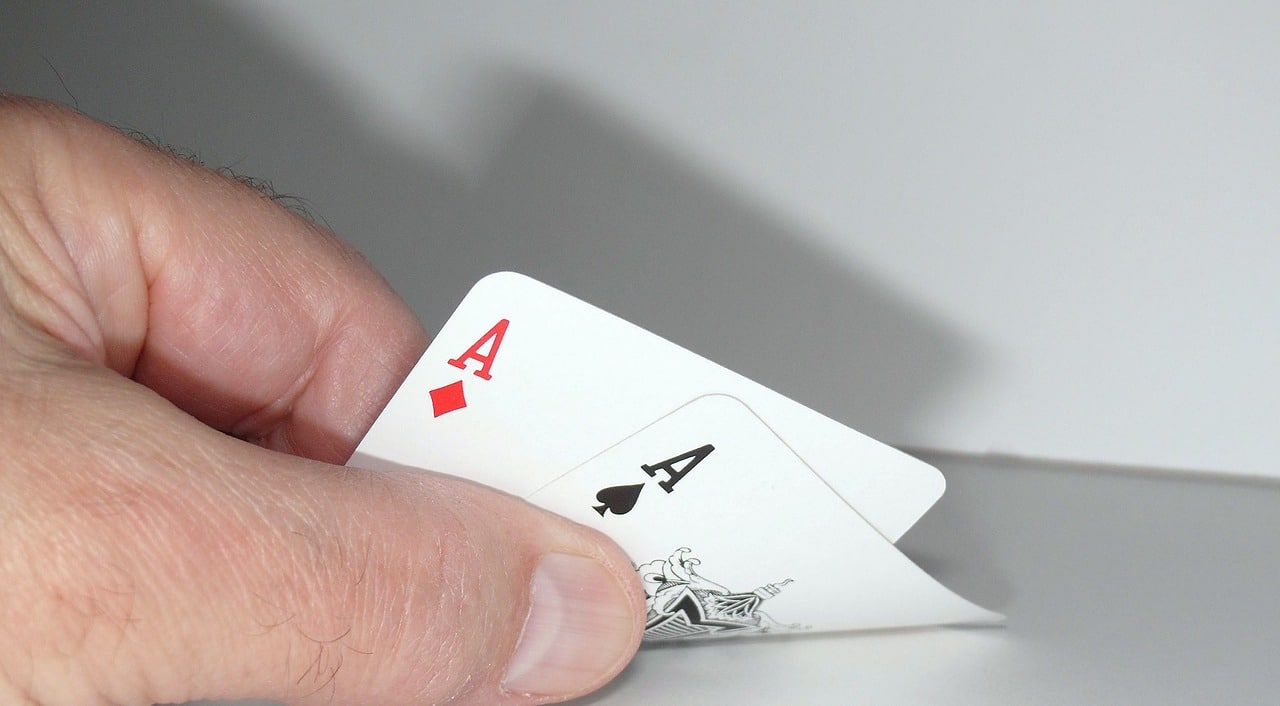 Two aces being shown.