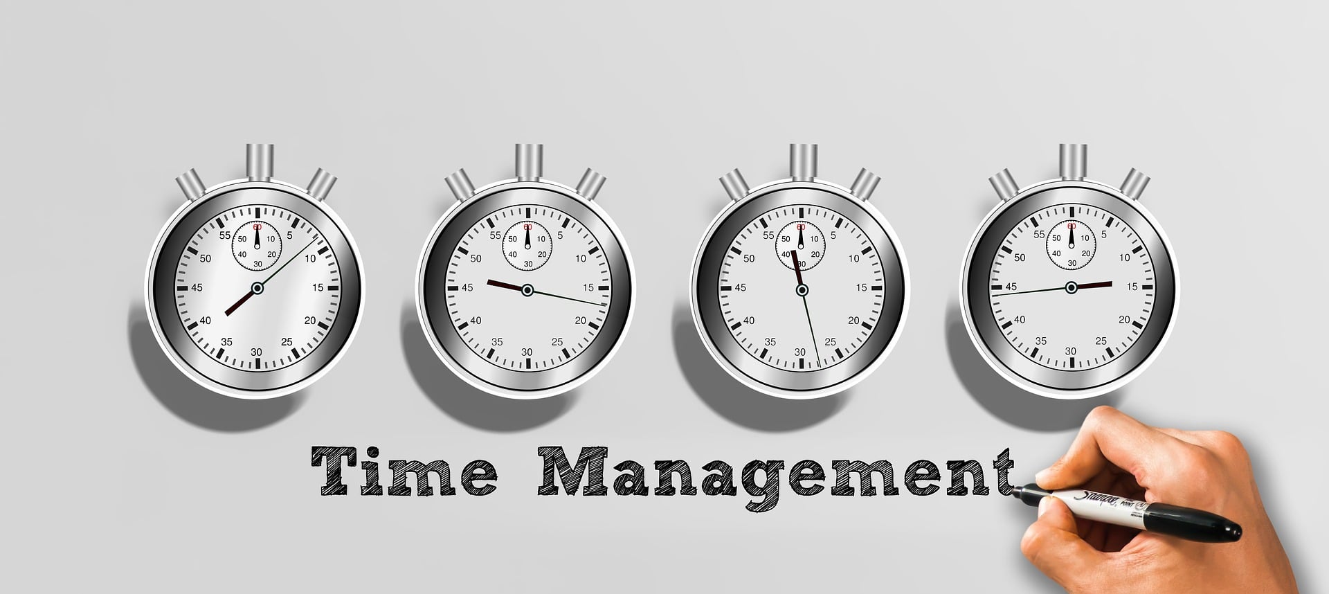 Stopwatches depicting time management